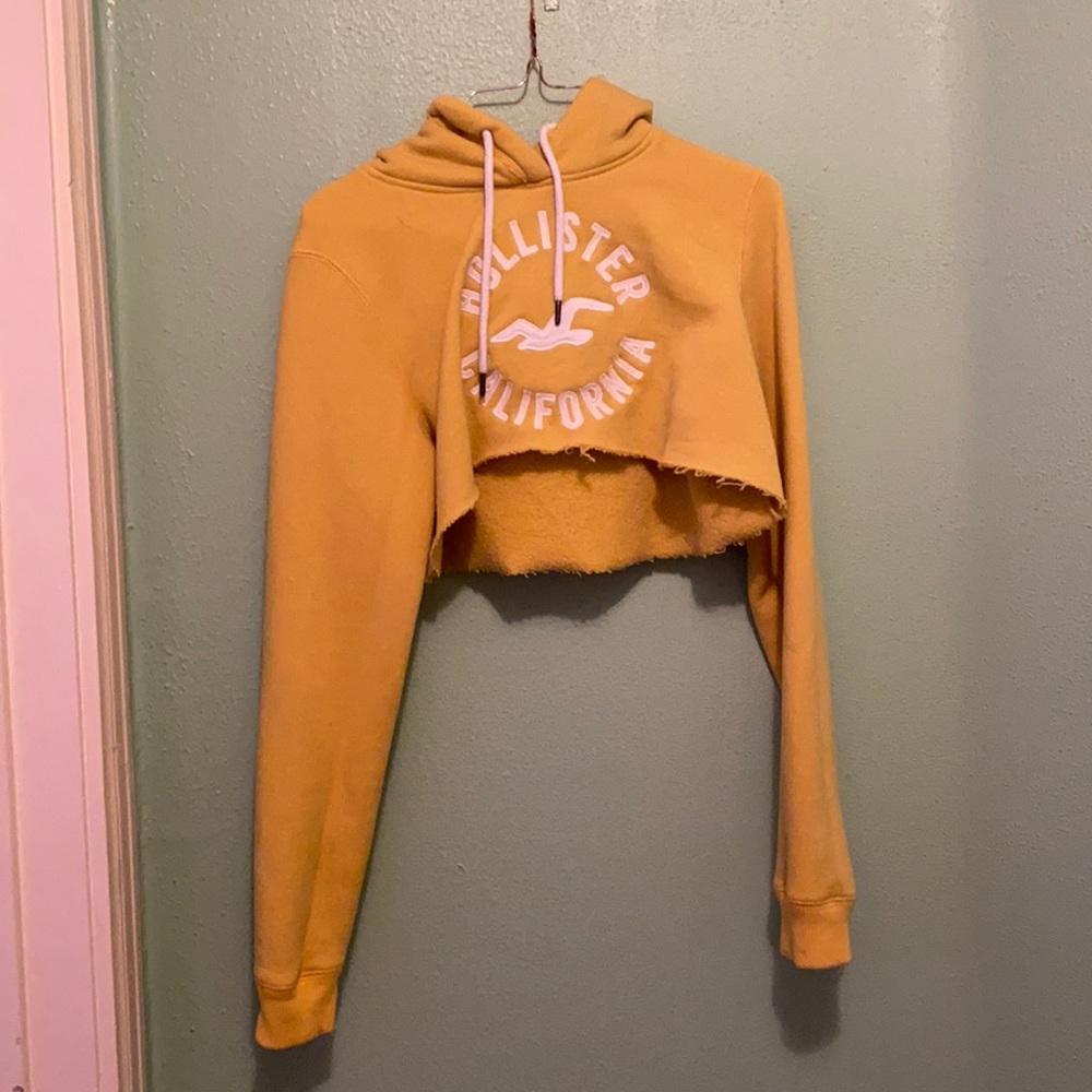 Yellow cropped hoodie